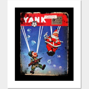 Yank Magazine 1943 WWII Paratroops Santa Claus Posters and Art